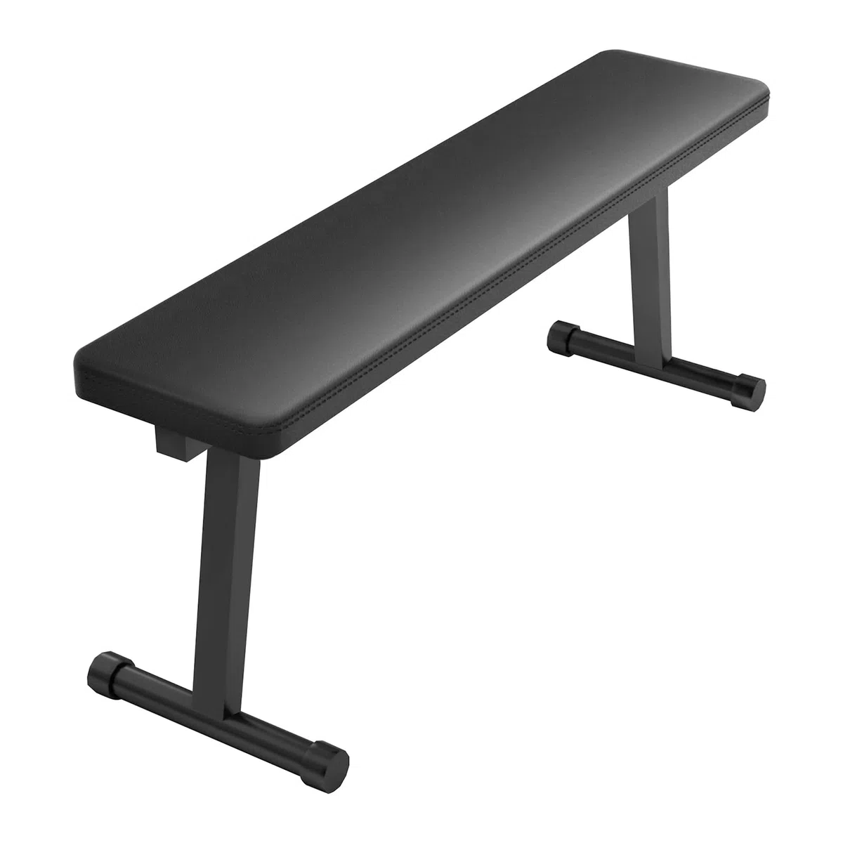 Banc Plat, Banc d'haltères Pliable, Salle de Gym à Domicile, Appareil d'exercices abdominaux, Musculation avec Coussin en Simili Cuir, Double mécanisme Verrouillage, équipement Fitness pour