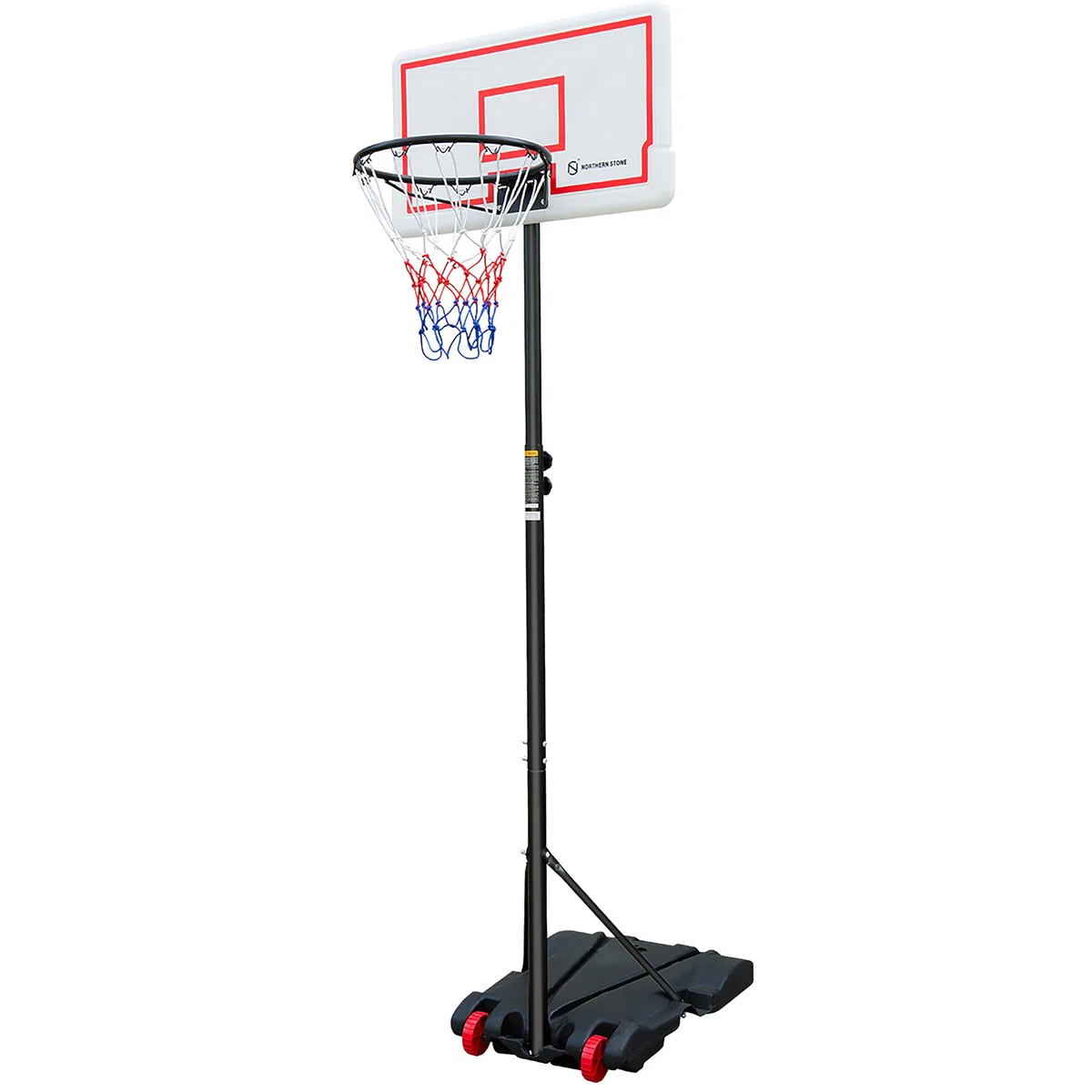 NORTHERN STONE Panier de Basket-Ball réglable en Hauteur Junior, Support de Basket-Ball Portable autoportant pour Enfants