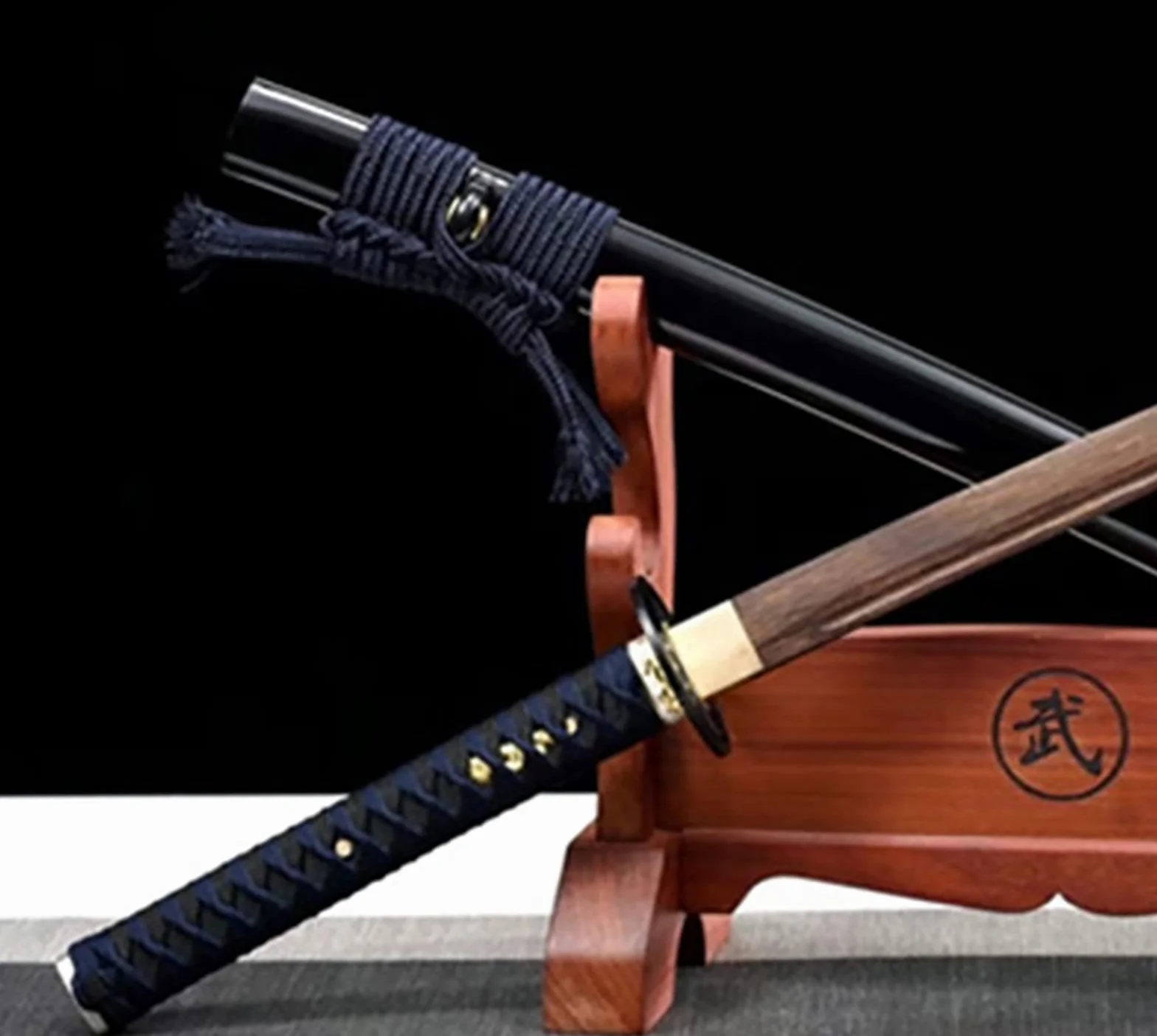 Épée samouraï Iaido de style japonais,véritables katanas,bokken en palissandre naturel 103 cm avec gaine peinture en bois massif,katana fait main pour l'entraînement,cosplay,décoration d'intérieur