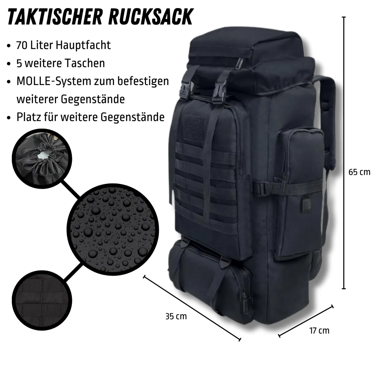 Sac à dos d'évasion, kit de survie d'urgence avec sac à dos tactique de 70 l, tente, sac de couchage, kit de premiers secours, ustensiles de cuisine de camping, outils multifonctions, équipement