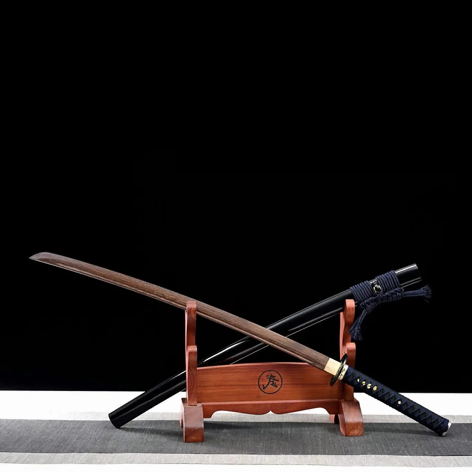 Épée samouraï Iaido de style japonais,véritables katanas,bokken en palissandre naturel 103 cm avec gaine peinture en bois massif,katana fait main pour l'entraînement,cosplay,décoration d'intérieur